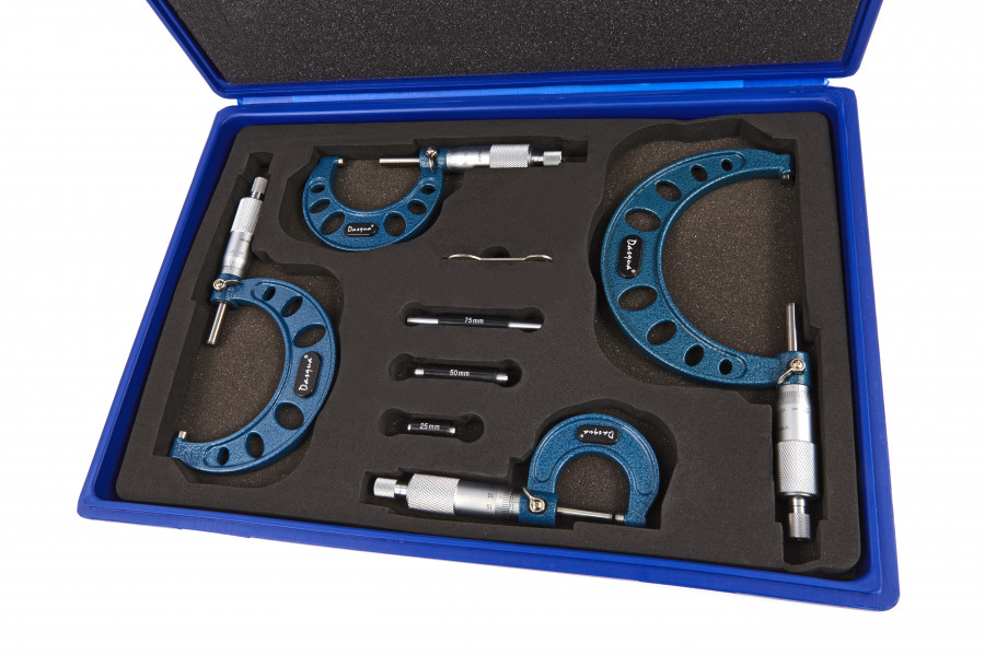 Dasqua Professional 4 teiliges Außenmikrometer Set 0 100 mm