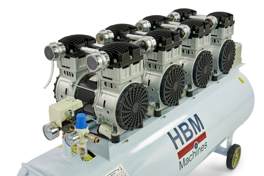 HBM 8 PK 200 Liter Professionele Low Noise Compressor HBM Machines