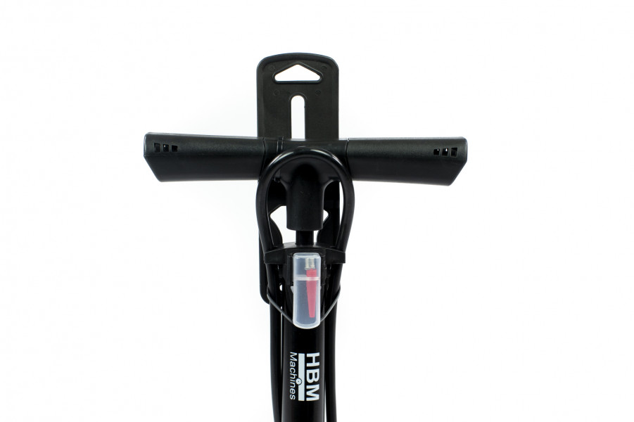 Pompe à vélo en aluminium noir avec manomètre et valves Extra - Embout  buccal