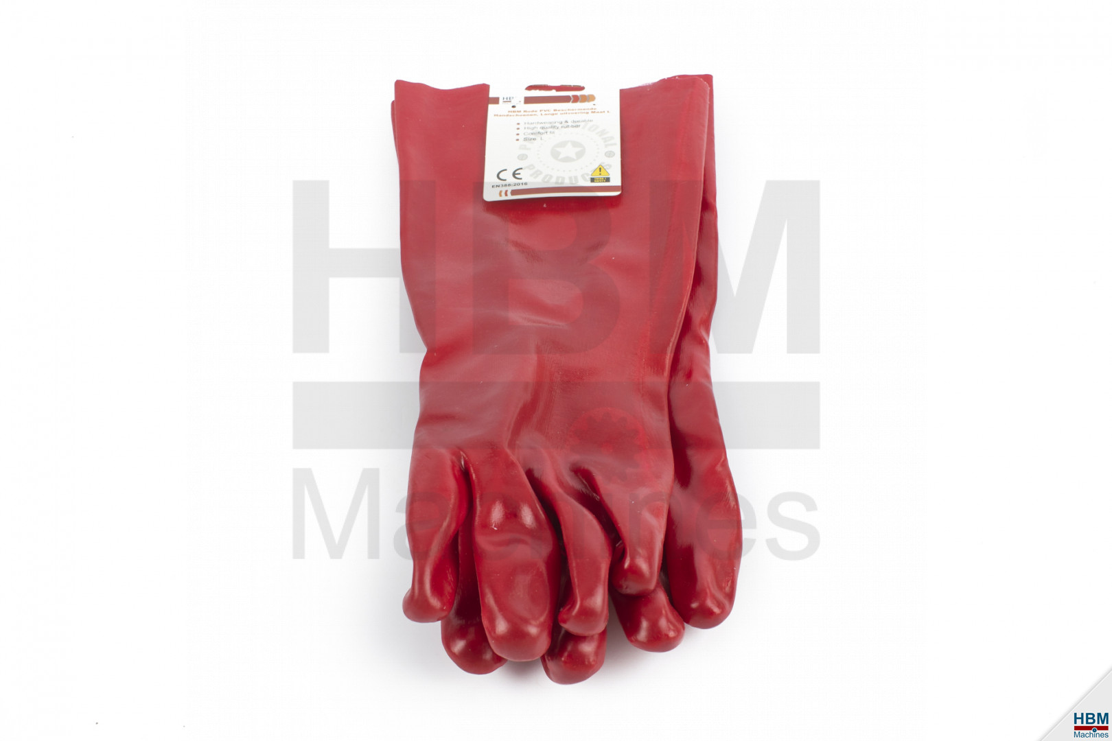dynastie Knooppunt uitdrukken HBM Rode PVC Beschermende Handschoenen, Lange uitvoering Maat L