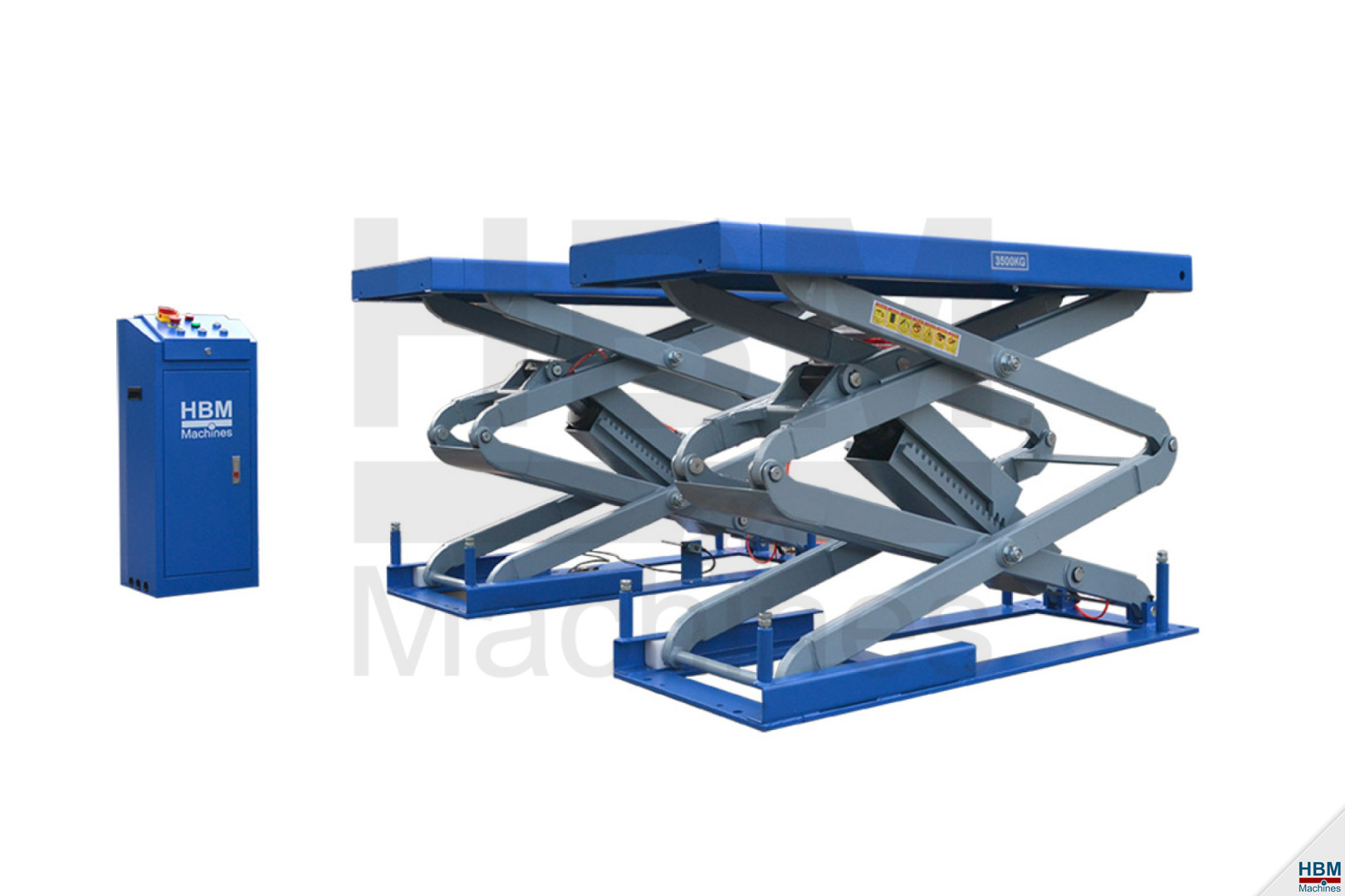 HBM Pont élévateur à ciseaux hydraulique intégré avec déverrouillement  pneumatique 3 500 kg
