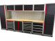 HBM professional deluxe modulair werkplaatssysteem, 16-delig, zwart rood