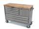 HBM 122 cm Profi RVS Gereedschapswagen / Werkbank met Houten Blad