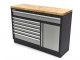 HBM-Profi-Werkzeugschrank / Werkbank 132 cm 7 Schubladen mit Tür für Werkstatteinrichtung
