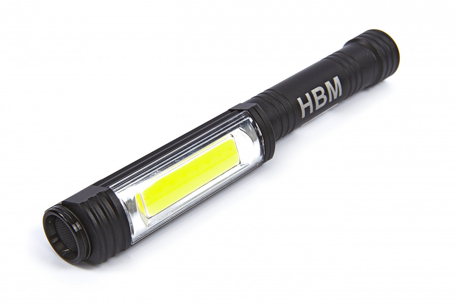 HBM Lampe LED professionnelle pliable et rechargeable 300 lumens avec  crochet et aimant