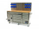 HBM 158 cm 10 Laden Werkbank met Deur en Achterwand - RVS