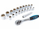 HBM 1/2" Professionele Ratel inclusief 19 doppen en verlengstuk