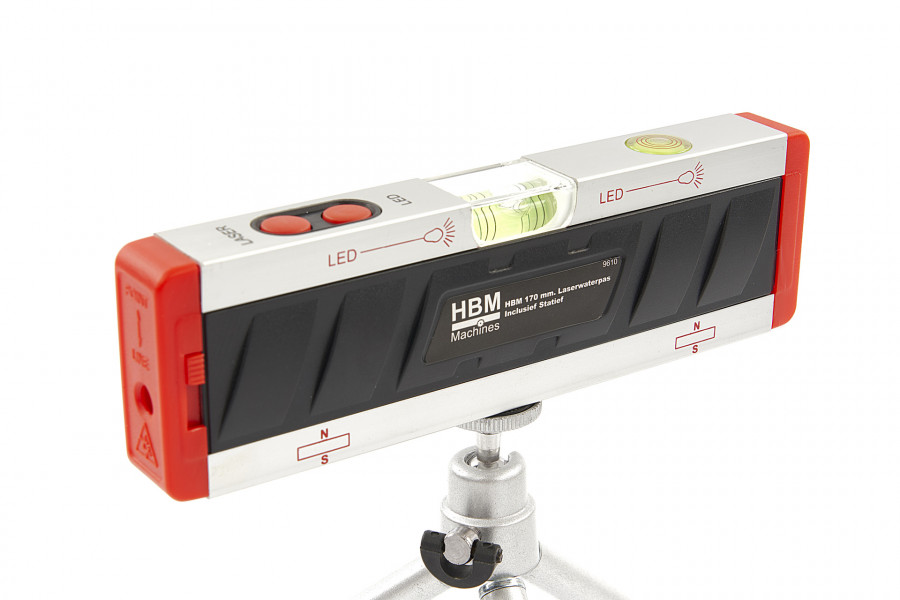HBM niveau à bulle avec laser et mètre ruban intégré 250 cm