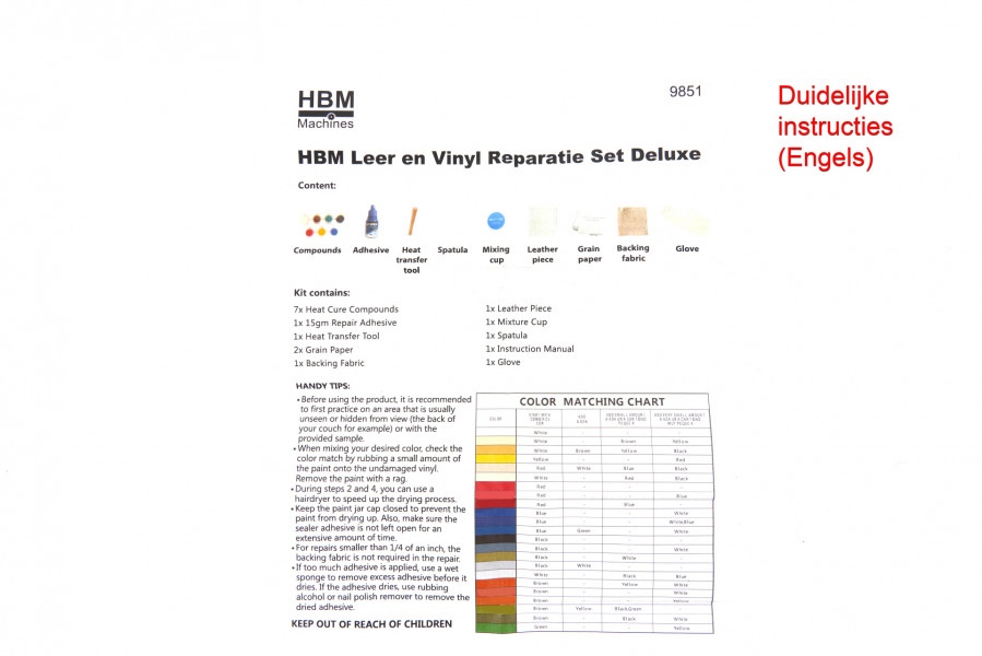 HBM Leder- und Vinyl-Reparaturset Deluxe