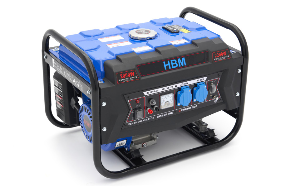 HBM 2200 Watt Generator, Aggregaat Met 208cc Benzinemotor, 2 x 230 V