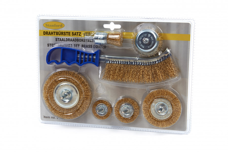 STAHLWERK Jeu de brosses métalliques 180 mm 7 pouces Brosse en laiton ,  6,99 €