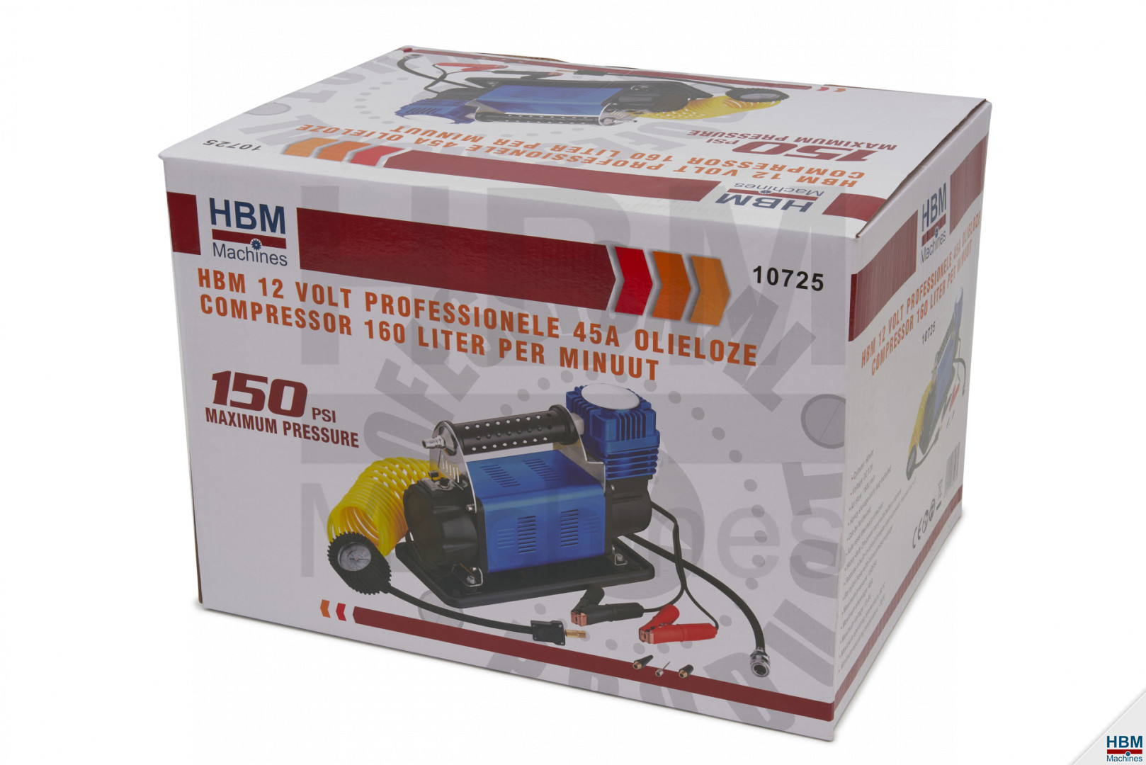 HBM 12 Volt professioneller 45 A ölfreier Kompressor 160 Liter pro