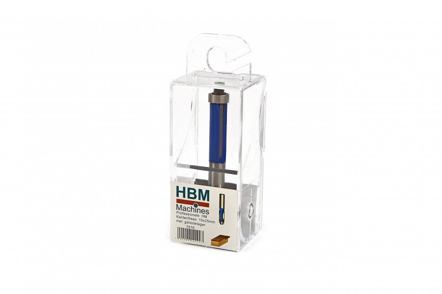 HBM Professionele HM Sponning en Kantenfrees 10 x 25 mm. Met Geleidelager