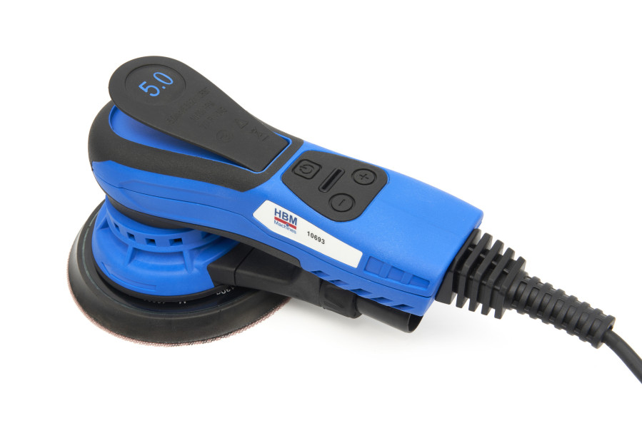 DEDRA Excentrische schuurmachine met verwisselbare lagen diameter 125 - diameter 150 mm, hoog vermogen 350 W, 4000-10.000 omw/min, lange 4 m kabel, gewicht slechts 1,4, met schuurpapierset, 230 V ~ 50