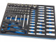 HBM 81 Delige Doppenset INCH Maten met Ratels in Carbon Foam inlay voor Gereedschapswagen