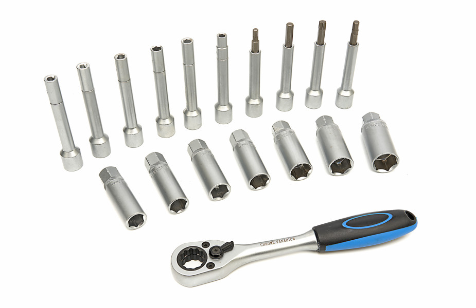 HBM Kit d'outils pour l'assemblage et le démontage d'amortisseur 18 pièces