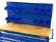 HBM Achterwand Met 12 Bakken en 12 Haken voor de HBM 117 Cm Verrijdbare Gereedschapswagen BLAUW