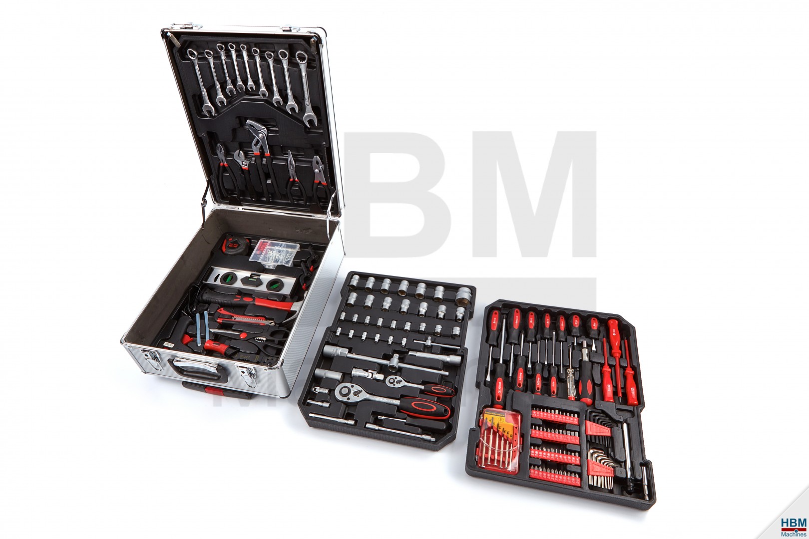 Valise à outils 399 pièces Poignée télescopique Malette à outils à  roulettes Boite à outils Set d’outils Caisse à outils complète HB