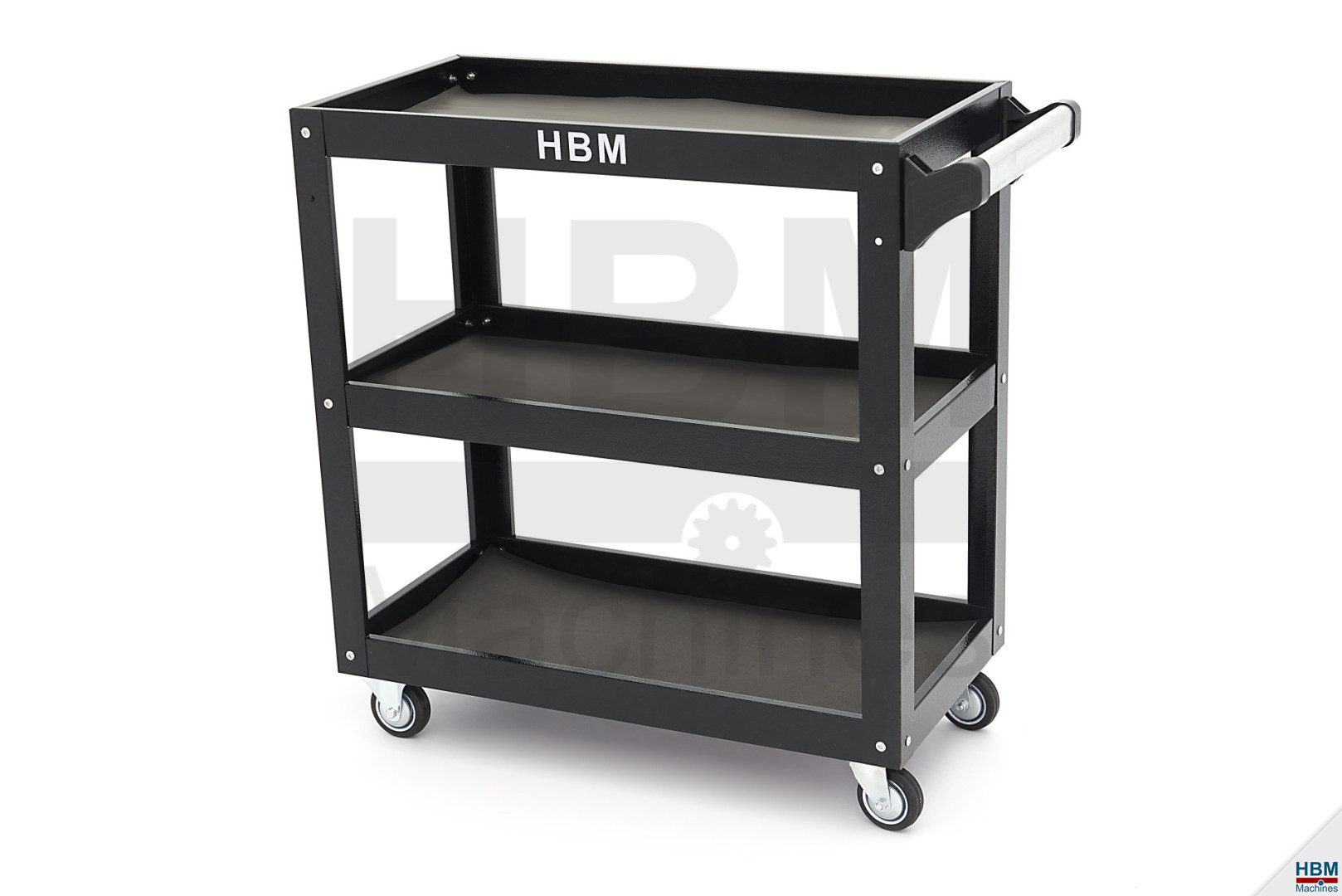 HBM Universal Werkzeugwagen 3-lagig Mobil - Deluxe Werkzeugwagen Mit Ergonomischem Griff