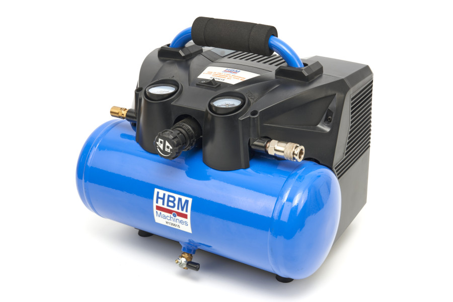 Fahrbarer Kompressor von HBM 6 Liter auf 36 Volt 4.0 AH Batterie