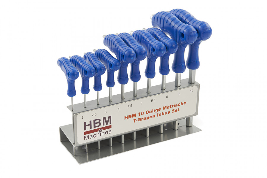 HBM 10-teiliger metrischer Inbusschlüsselsatz mit T-Griffen