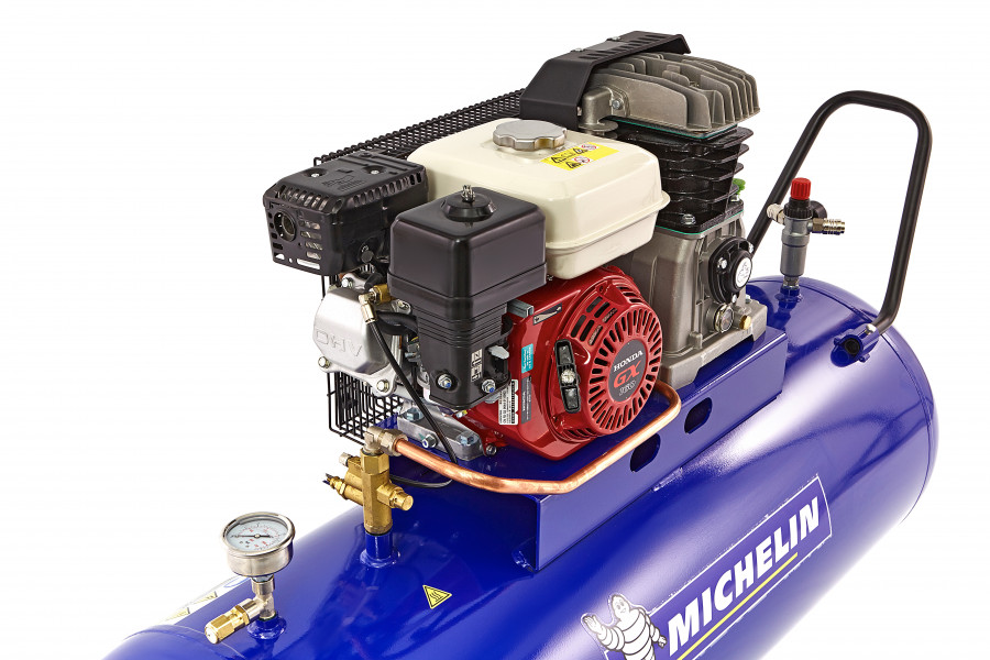 Intrekking ondergronds Onderdrukken Michelin 200 Liter 5,5 PK Benzine Compressor met HONDA motor