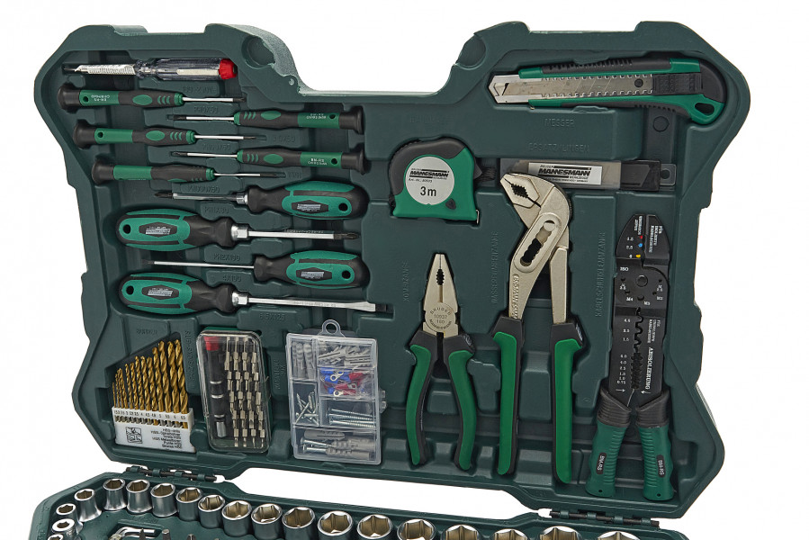 Mannesmann Professioneller, 303-teiliger Werkzeugkasten – Werkzeugsatz