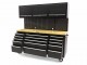 HBM 182 cm Werkbank met Kastenwand en Houten Blad Zwart
