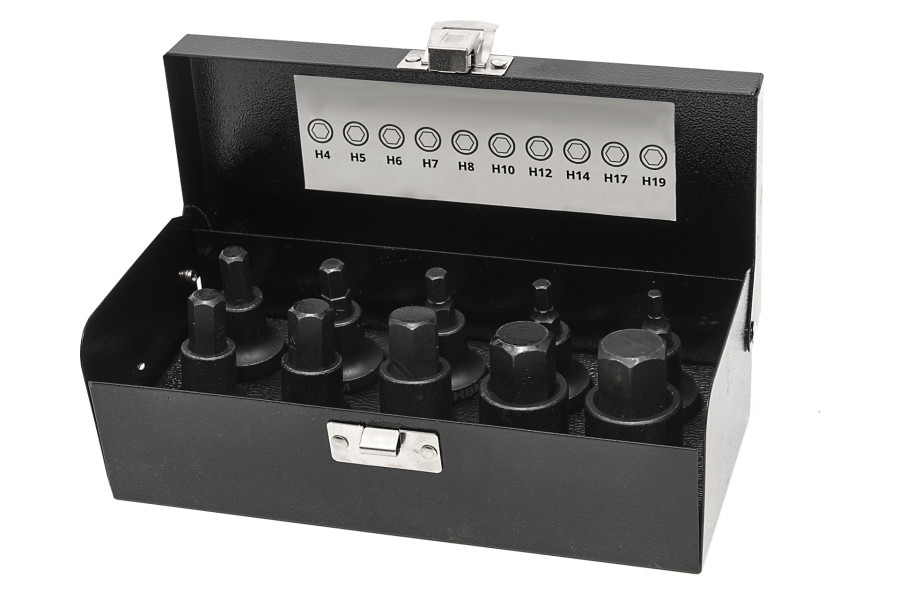 HBM 10-teiliger professioneller 1/2-Zoll-Mutternsatz H4-H19