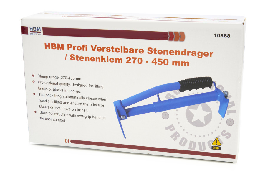 HBM Profi Verstellbarer Steinträger / Steinklammer 270 - 450 mm