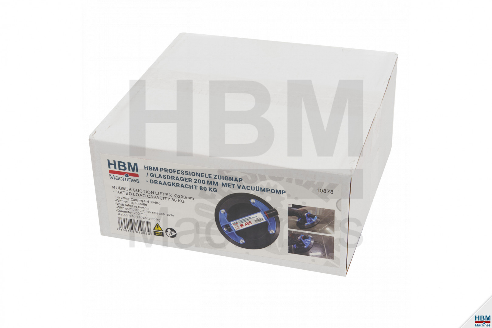 HBM Ventouse professionnelle / support de verre 200 mm avec pompe