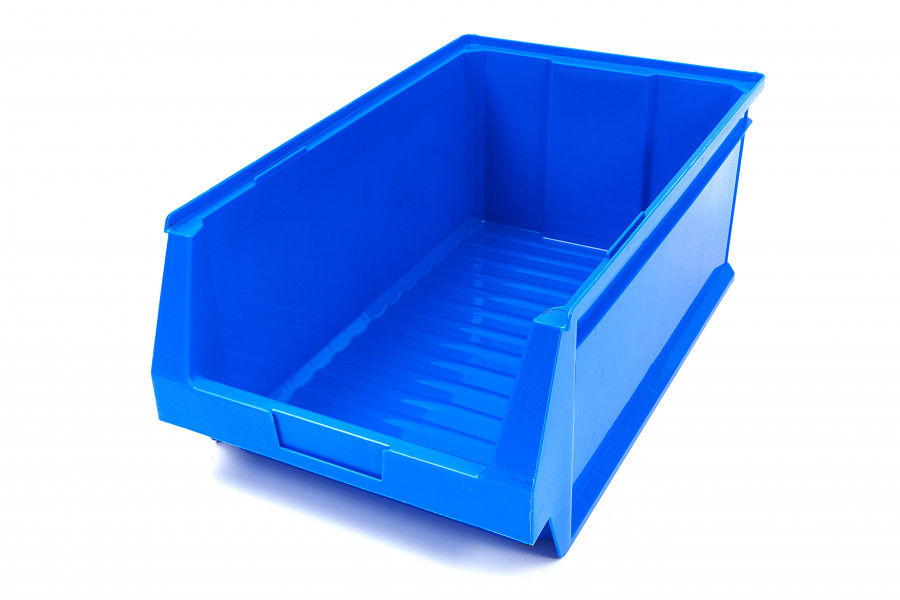 Caisse de rangement plastique ouverte couleur bleu 17 litres