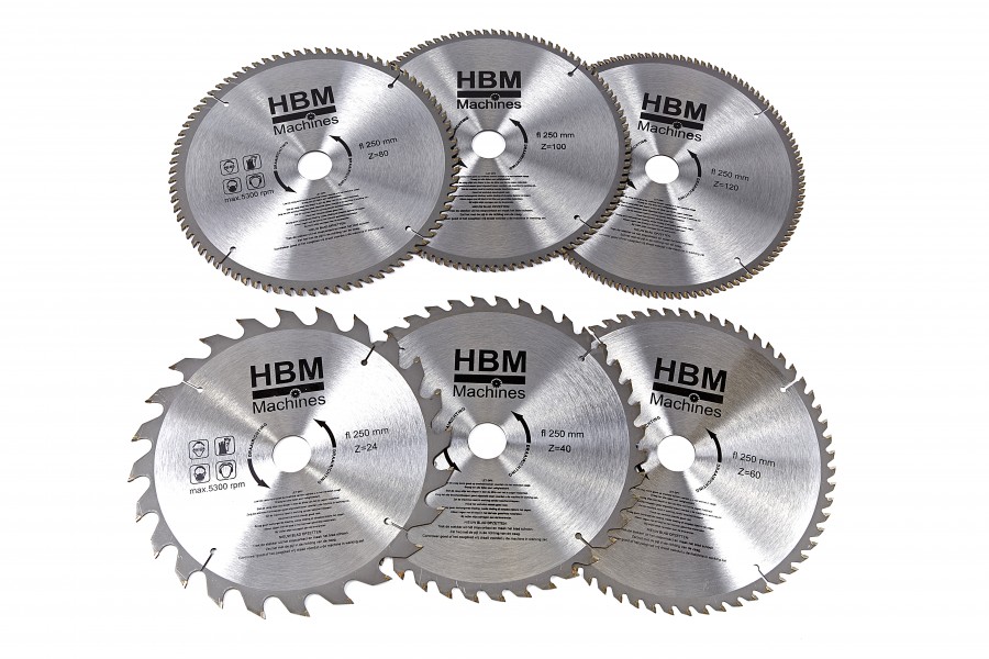 knijpen Schildknaap Knop HBM HM Cirkelzaagbladen 250mm voor Hout | HBM Machines