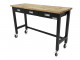 HBM Professionele 152 Cm. Verrijdbare Werkbank Met 3 Laden en Massief Houten Werkblad
