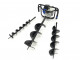 Tarière professionnelle HBM 52 cm³ avec moteur à essence - incluant 3 forets 100 / 150 / 200 mm