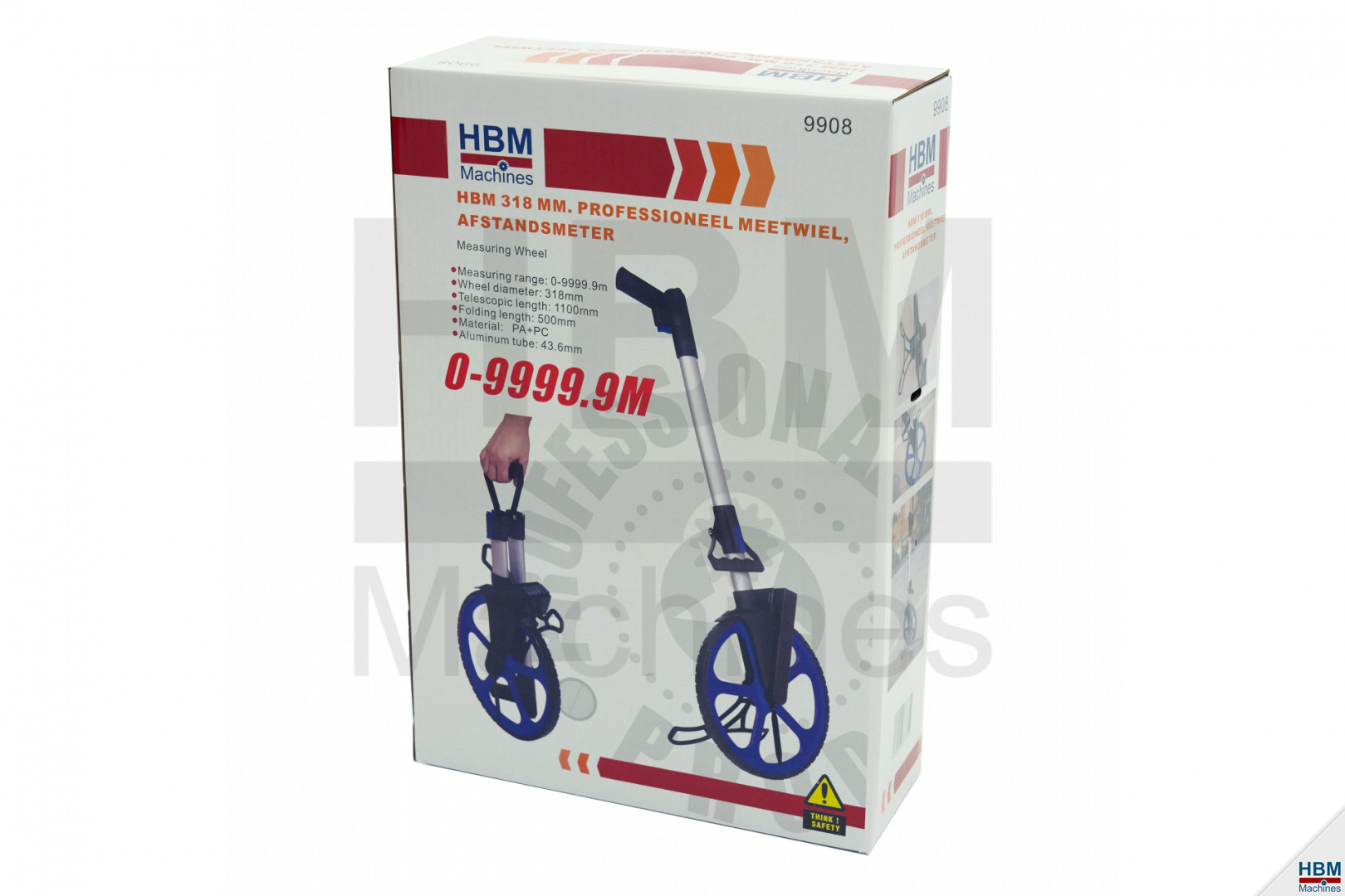 VEVOR Roue de Mesure 317,5 mm Odomètre de Distance 99999,9 pi Roue de
