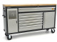 HBM 168 Cm. Professionele Verrijdbare Gereedschapswagen, Werkbank Met Massief Houten Werkblad