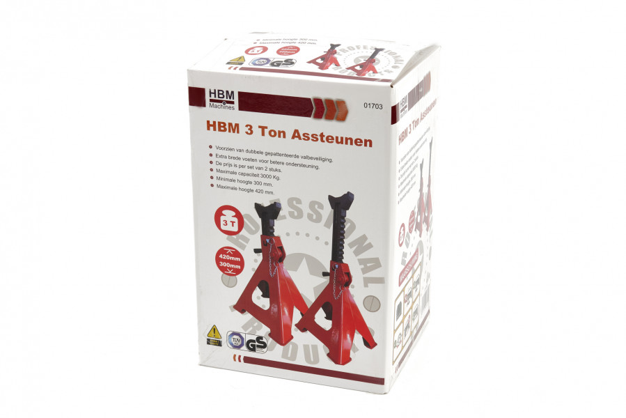 4stuks HBM Machines Assteunen 6 Ton - Zo Goed Als Nieuw