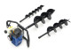 HBM 58 cc Professionele Grondboor met Benzine Motor - inclusief 3 Boren 100 / 150 / 200 mm.