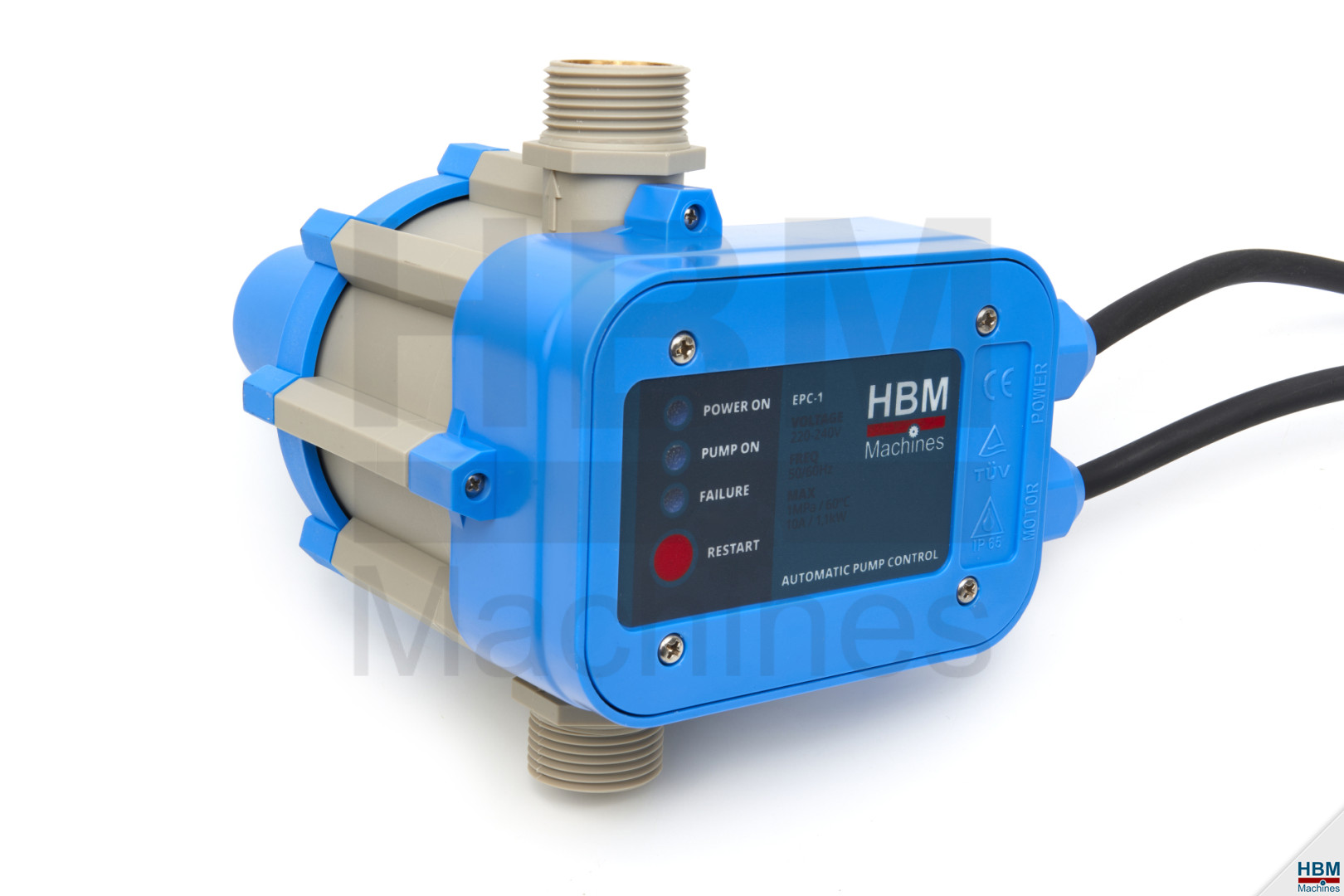 HBM Elektronischer Druckschalter für Wasserpumpen von 1,5 bis 10 Bar  inklusive Kabel Modell 1