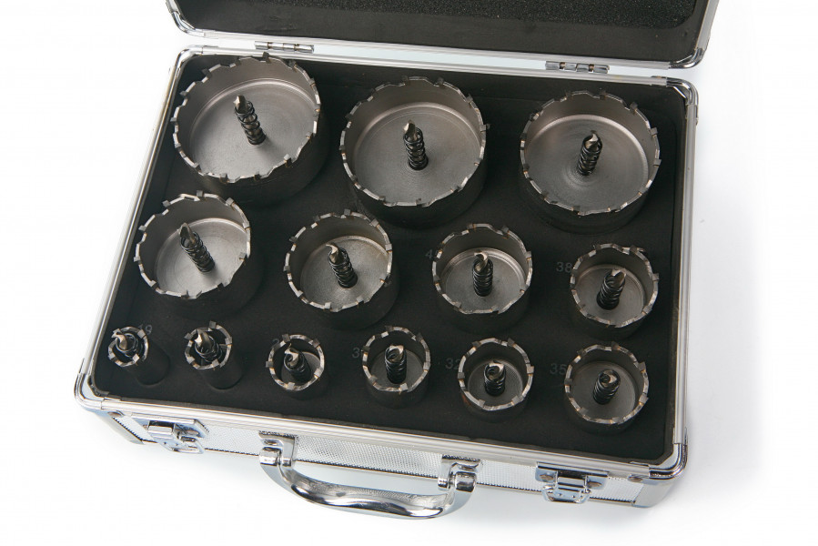 boîte de 10 scies cloches en métal dur TCT , de 16 mm à 55 mm
