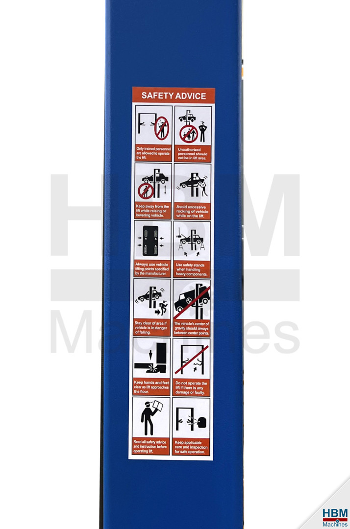 HBM professionelle hydraulische 2-Säulen-Hebebühne 4 Tonnen